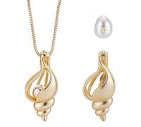 AHANDMAKER 3 collane a gabbia di perle in argento Sterling con 925 ciondoli a forma di gabbia di conchiglia, porta perline per gabbie di perle d'acqua dolce collana per la creazione di gioielli