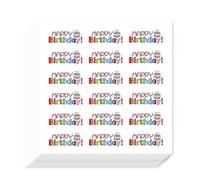 AHANDMAKER 360 adesivi autoadesivi per agenda, con parole e scritta "Happy Birthday", per agenda, calendario, album di ritagli, artigianato, decorazioni per feste, regali, sigilli per feste a tema, 90