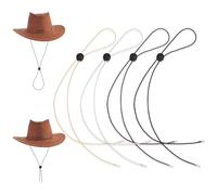 AHANDMAKER 4 pezzi regolabile elastico cappello da cowboy sottogola 4 colori rimovibile antivento corda corda con clip per pesca campeggio Western Outdoor Rodeo decorazione