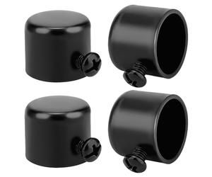 AHANDMAKER 4 Tappi per Aste da Tenda, Terminali in Ferro Con Vite per Tende Romane, Diametro 2,2 cm, Nero