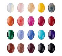 AHANDMAKER 40 gemme naturali cabochon 20 colori cabochon ovali in cristallo di quarzo piastrelle di pietra sintetica gemme per la creazione di gioielli anelli, orecchini, collane, bracciali