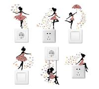 AHANDMAKER 6 adesivi da parete a forma di farfalla con farfalle, per interruttore della luce, prese, sporgenza, veicolo e camera da letto delle ragazze