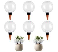 AHANDMAKER 6 globi per irrigazione delle piante, in plastica trasparente, inserti autoirriganti con controllo a rilascio lento, lampadine rotonde automatiche da 500 ml, per piante da interni ed