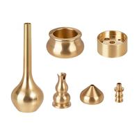 AHANDMAKER 6 porta incenso in ottone, 6 stili, a spirale dorata, porta bastoncini profumati, a forma di zucca, a forma di goccia, per meditazione, yoga, stanza, casa, ufficio