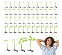 AHANDMAKER 60 fermagli per capelli a forma di germoglio, 4 stili, colore verde, accessori per capelli fai da te, con piccoli germogli di fagiolo, accessori per capelli da donna, per festival, feste