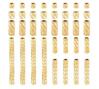 AHANDMAKER 67 perline tubolari in argento sterling 925, 6 stili, tubo dritto ondulato, tubo liscio curvo per pasta in metallo, distanziatori per la creazione di gioielli