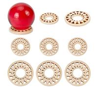 AHANDMAKER 8 supporti in legno per fiori Shere supporto in cristallo, 2 stili vuoti in legno a forma di loto basi per display per pietra naturale cristallo diamante palla collezione accessori