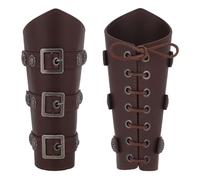 AHANDMAKER Confezione da 2 bracciali in similpelle, medievale, bracciale, bracciale, bracciale, bracciale, bracciale punk, accessorio per costume rinascimentale, per uomini, donne, feste, cosplay,