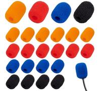 AHANDMAKER Confezione da 40 mini microfoni da 18 x 14 mm, copertura in schiuma a 4 colori, per podcast, studio, live streaming, giochi, registrazione, musica, festival, decorazione del palcoscenico