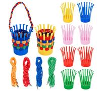 AHANDMAKER Kit di tessitura per cestini con 30 corde di base in plastica per realizzare cesti fai da te a maglia a mano per la coordinazione dell'immaginazione, divertimento, educativo, artigianato