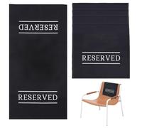 AHANDMAKER Panni per sedie/banchi riservati Cartelli per sedie riservati Cartelli riservati per banchi, sedie, matrimoni, feste, celebrazioni, ricevimenti, chiesa o evento (confezione da 5, nero)