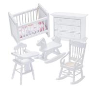 AHANDMAKER Set di 5 mobili in legno per la decorazione di piccole case | Accessori per la casa in miniatura in scala 1/12 per modelli di stanza in miniatura, decorazione, regalo per adulti