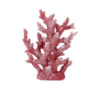 AHANDMAKER Statua di corallo artificiale in resina, decorazione per acquario, acquario, acquario, decorazione per mensola da tavolo (rosso indiano, 7,5 x 18 x 22,9 cm)
