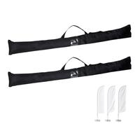 AHANDMAKER Valigetta porta bandiera, 2 pezzi, per il coaching | Borsa portaoggetti, 143 x 18 cm, set di borse per bandiere, per bandierine, nero, per giardino invernale