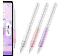 AHASTYLE 3 pezzi Apple Pencil di seconda generazione con impugnatura in silicone ergonomica, accessori per maniche compatibili con Apple Pencil di seconda generazione (bianco+viola+rosa)