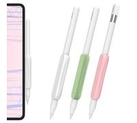 AHASTYLE 3 Pezzi Apple Pencil Grip Custodia Silicone Ergonomica Holder Accessori per Apple Pencil Pro e Apple Pencil 2. Generazione e Apple Pencil USB-C (Bianco+Verde+Rosa)