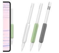 AHASTYLE 3 Pezzi Grip Custodia Silicone Ergonomica per Apple Pencil Pro, 2. Generazione e USB-C (Bianco+Grigio+Verde)