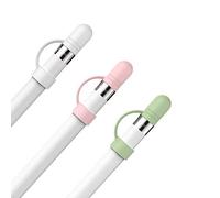 AHASTYLE 3 Pezzi Tappo di Ricambio in Silicone per Apple Pencil 1st Generazione (Bianco, Rosa, Verde Avocado)