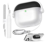AhaStyle AirPods 4 Custodia con clip di blocco sicuro, design carino delle cuffie musicali per AirPods di quarta generazione con kit di pulizia per Apple AirPods 4 2024