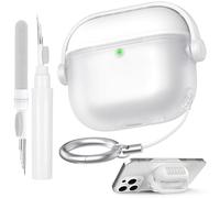 AhaStyle AirPods 4 Custodia con clip di blocco sicuro, design carino delle cuffie musicali per AirPods di quarta generazione con kit di pulizia per Apple AirPods 4 2024