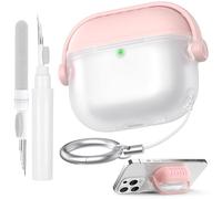 AhaStyle AirPods 4 Custodia con clip di blocco sicuro, design carino delle cuffie musicali per AirPods di quarta generazione con kit di pulizia per Apple AirPods 4 2024