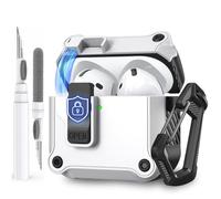 AhaStyle AirPods 4 Custodia Cover con Clip di Blocco Sicuro, Custodia Pop-up Automatica per AirPods di 4a Generazione con Kit di Pulizia per Apple AirPods 4 2024 Custodia di Ricarica