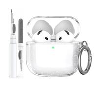 AhaStyle Clear Airpods 4 Custodia Cover [Anti-ingiallimento] Pelle di copertura in TPU con kit di pulizia per Apple AirPods uarta generazione 2024 Supporto custodia di ricarica USB-C ricarica wireless