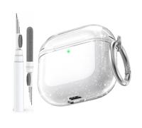 AhaStyle Clear Airpods 4 Custodia Cover con Kit di Pulizia Morbido TPU Pelle Protettiva Coperture Progettato per Apple AirPods 4a Generazione 2024 Supporto Custodia Ricarica USB-C e Ricarica Wireless