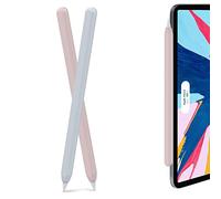 AHASTYLE Custodia in silicone per Apple Pencil 2nd Gen e Pro (2024), custodia protettiva ultra sottile per Apple Pencil, compatibile con ricarica magnetica e doppio tocco (azzurro, rosa)