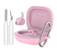 AhaStyle Custodia in silicone per Beats Powerbeats Fit (2025) con kit di pulizia e moschettone [logo superiore visibile] custodia protettiva completa antiurto compatibile con Beats Powerbeats Fit 2025