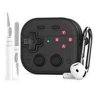 AhaStyle Game Console Design per AirPods 4 Custodia Cover con Clip di Blocco Sicura Antiurto Completa TPU AirPods di 4a Generazione Cover Pelle Protettiva con Kit di Pulizia per Apple AirPods 4 2024