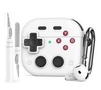 AhaStyle Game Console Design per AirPods 4 Custodia Cover con Clip di Blocco Sicura Antiurto Completa TPU AirPods di 4a Generazione Cover Pelle Protettiva con Kit di Pulizia per Apple AirPods 4 2024