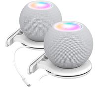 AhaStyle Supporti da parete per Apple Homepod Mini [Gestione integrata del cordino] ABS Supporto stabile compatibile con HomePod Mini [Necessità di forare] (Bianco-2 Pack)
