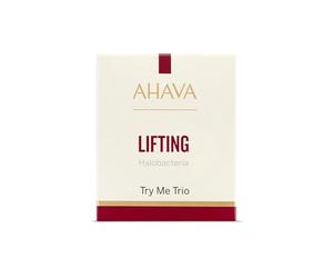 AHAVA Halobacteria - Kit bustine per il restauro lifting, crema nutriente, siero e maschera. Lifting, rassoda, lenisce la pelle matura, ripristina l'elasticità. Arricchito con Osmoter e hamamelis.