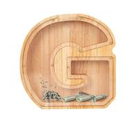 AHDFY Salvadanaio in Legno A Forma di Lettera, dalla A alla Z, Salvadanaio Trasparente con Lettere, Salvadanaio per Monete E Spiccioli, Decorazione Fai da per La Casa, per Bambini,G