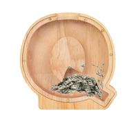 AHDFY Salvadanaio in Legno A Forma di Lettera, dalla A alla Z, Salvadanaio Trasparente con Lettere, Salvadanaio per Monete E Spiccioli, Decorazione Fai da per La Casa, per Bambini,Q