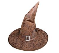 AHDMR Cappello da strega per Halloween Cappelli a punta da stregone pieghevole cappello di Halloween largo bordo accessori costume per donna uomo travestimento cosplay carnevale festa natale festival