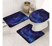 Ahdyr 3 pezzi tappeti da bagno set misterioso sognante stellato splendere universo ultra morbido contorno tappetino e coperchio per v a a e bagno-
