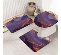 Ahdyr 3 pezzi tappeti da bagno set paesaggio del parco nazionale del Grand Canyon ultra morbido antiscivolo tappeto contorno tappetino e coperchio -