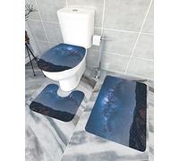 Ahdyr 3 pezzi tappeti da bagno set tappetino da bagno misterioso cielo stellato sognante vasto splendore Via Lattea paesaggio notturno tappetino di contorno ultra morbido e coperchio per v a a e ba