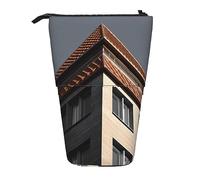 Ahdyr architettura tetto Astuccio per matite in piedi, simpatico astuccio per penne, astuccio telescopico per cancelleria, borsa per cosmetici per l'ufficio femminile