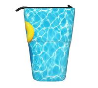 Ahdyr Astuccio per matite, simpatico astuccio per matite in piedi, astuccio portamatite retrattile, borsa organizer per cancelleria per feste in piscina