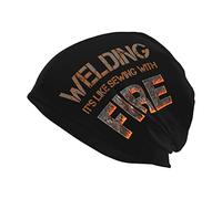 Ahdyr Berretto con Teschio per Uomo Saldare è Come Cucire con Il Saldatore a Fuoco Cappelli Morbidi a Cuffia Cappelli Invernali in Maglia Leggera per Unisex Nero