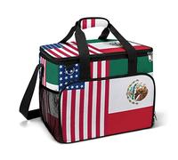 Ahdyr Borsa frigo termica con bandiera messicana USA Borsa termica a tenuta stagna Borsa a tracolla portatile per il pranzo di raffreddamento per viaggi di lavoro in spiaggia da picnic 15.4"x12"
