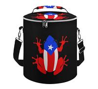 Ahdyr Borsa termica doppia con bandiera di Puerto Rico, borsa termica a tenuta stagna, borsa a tracolla portatile per il pranzo, per picnic, spiaggia, viaggi di lavoro, 25,4 x 30,5 cm