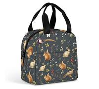 Ahdyr Borsa termica per il pranzo con animali della foresta dell' Borsa termica riutilizzabile con t a per lavoro Picnic Viaggi Ufficio Spiaggia Uomo Donna