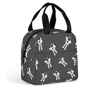 Ahdyr Borsa termica per il pranzo con motivo spaziale Cosmonauta Borsa termica riutilizzabile con t a per lavoro Picnic Viaggi Ufficio Spiaggia Uomo Donna
