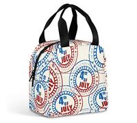 Ahdyr Borsa termica per il pranzo del 4 luglio Festa dell'indipendenza Borsa termica riutilizzabile con t a per lavoro Picnic Viaggi Ufficio Spiaggia Uomo Donna