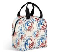 Ahdyr Borsa termica per il pranzo del 4 luglio Festa dell'indipendenza Borse riutilizzabili con t a e manico per uomo Donna Lavoro Picnic Viaggi Ufficio Spiaggia