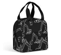 Ahdyr Borsa termica per il pranzo dell'operatore dell'escavatore Borsa termica riutilizzabile con t a per lavoro Picnic Viaggi Ufficio Spiaggia Uomo Donna
